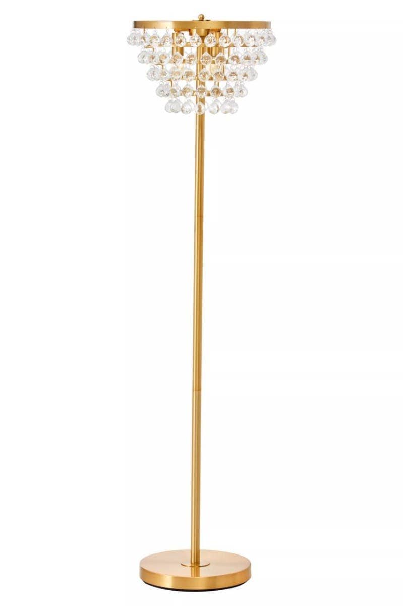 Noosa & Co. lighting Hutchinson Clear Crystal Floor Lamp with Gold Metal House of Isabella UK