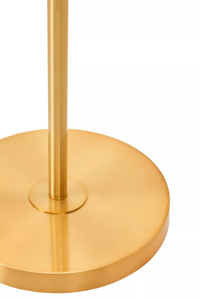 Hutchinson Clear Crystal Floor Lamp with Gold Metal.