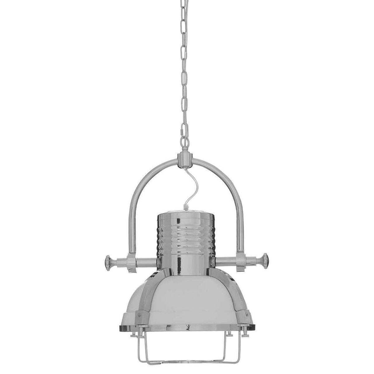 Industrial Revolution Chrome Pendant Light.
