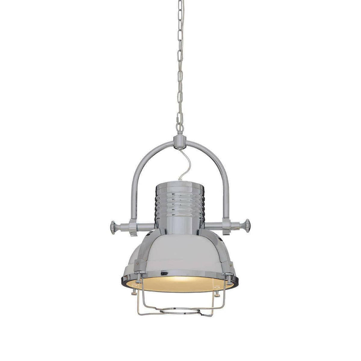 Industrial Revolution Chrome Pendant Light.