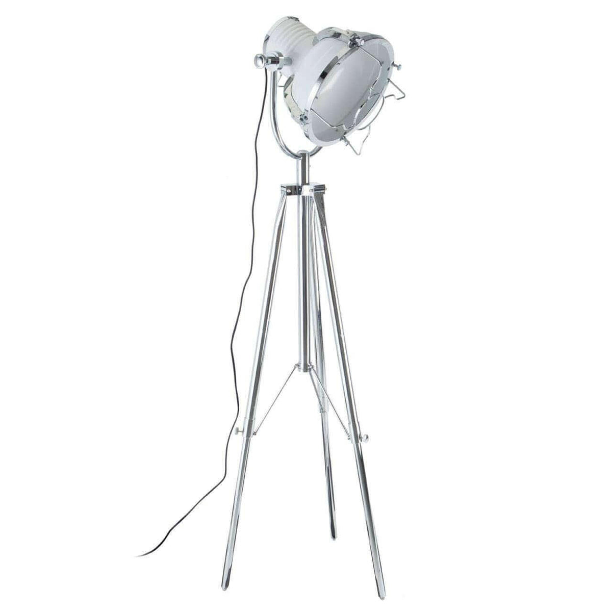 Industrial Revolution Tripod White Floor Lamp.