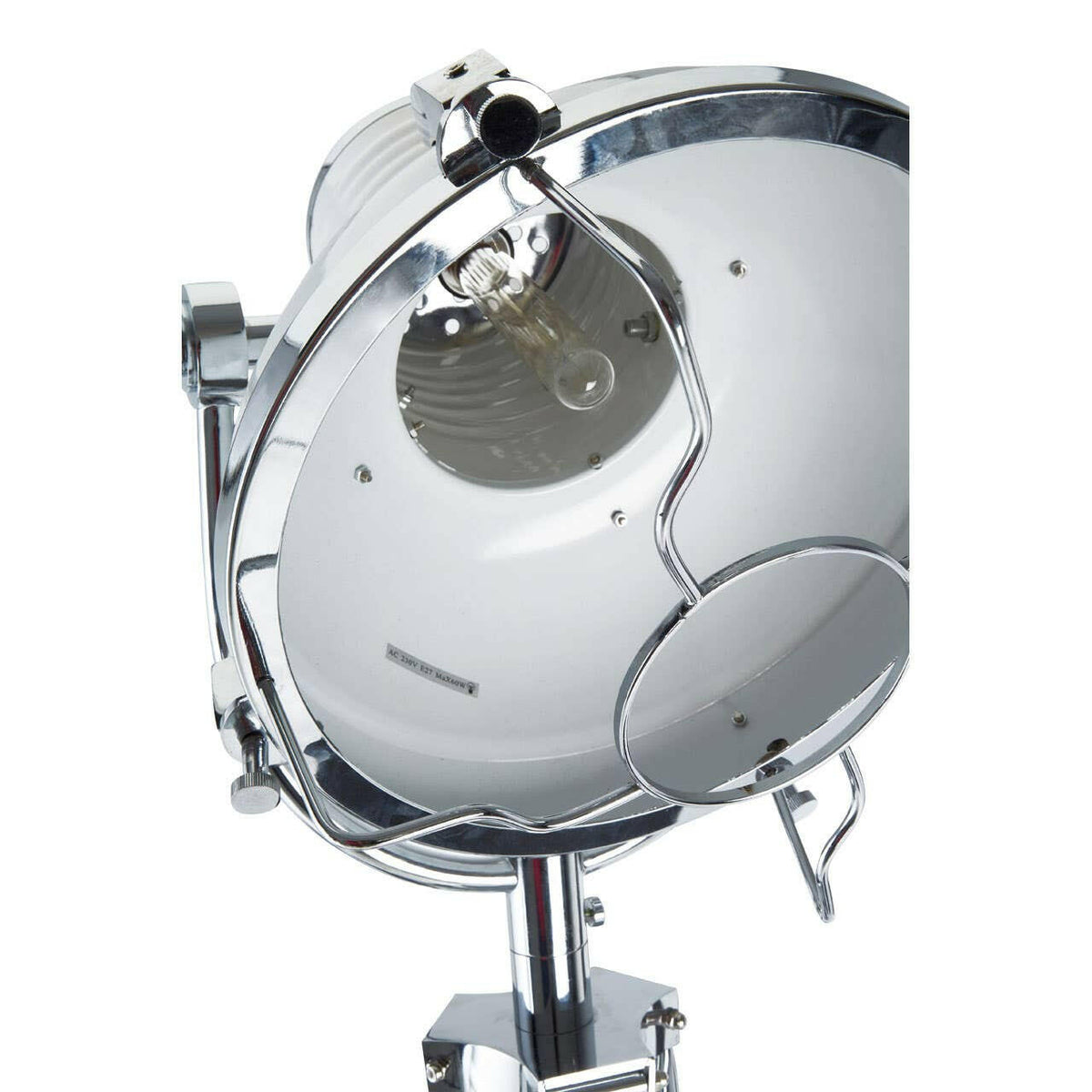 Industrial Revolution Tripod White Floor Lamp.