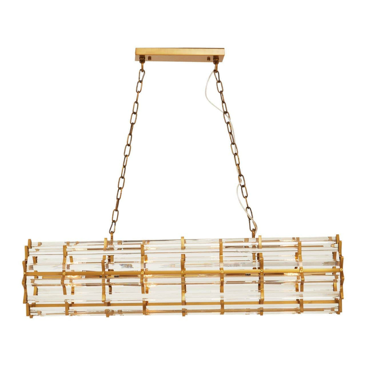 Karli Brass Eight Bulb Pendant Light.