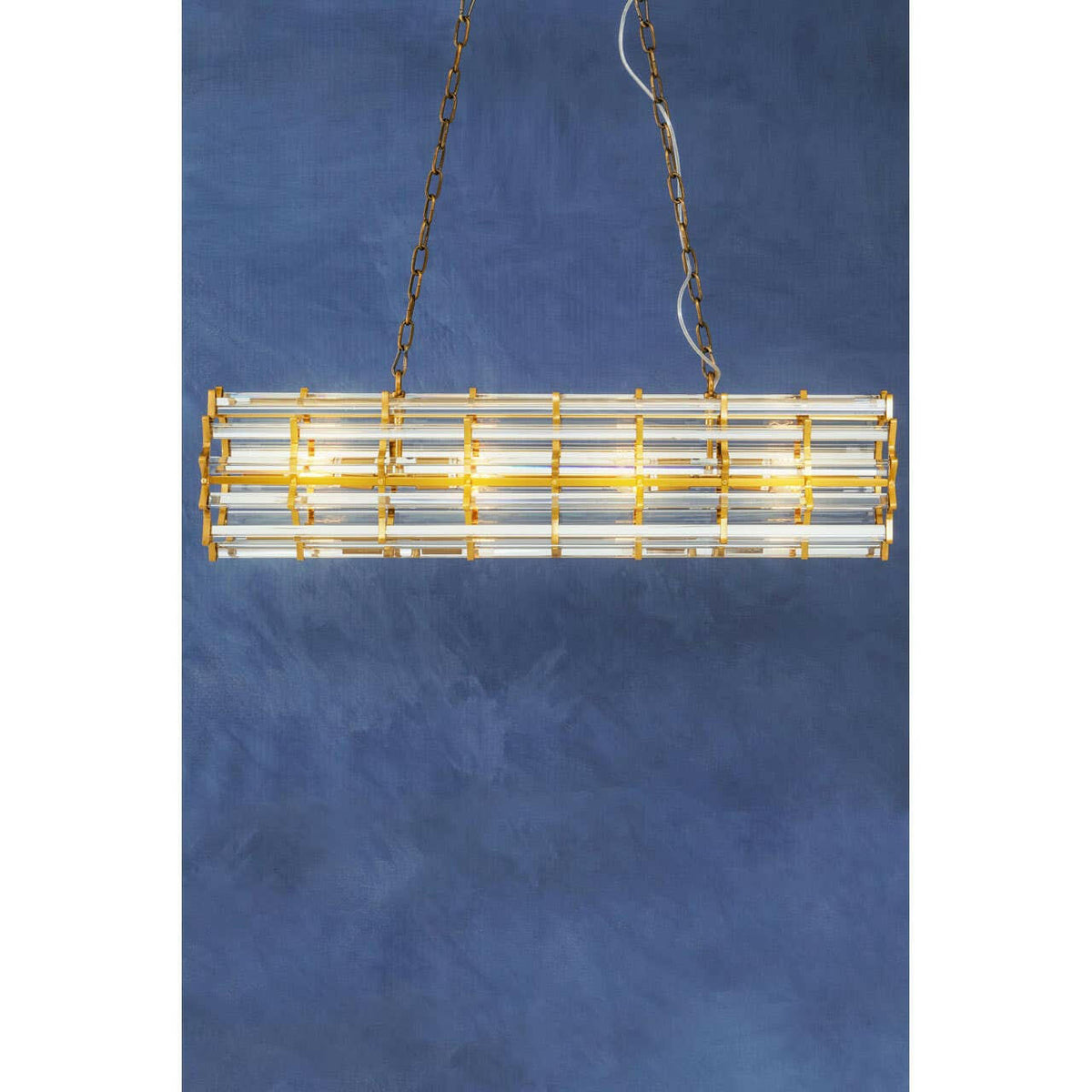 Karli Brass Eight Bulb Pendant Light.