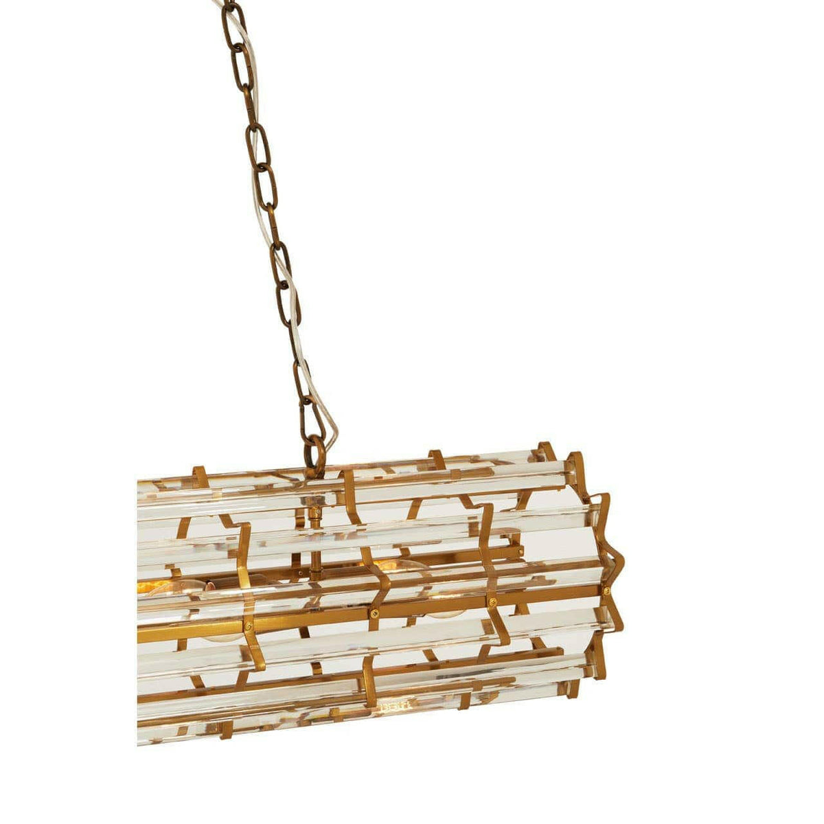 Karli Brass Eight Bulb Pendant Light.