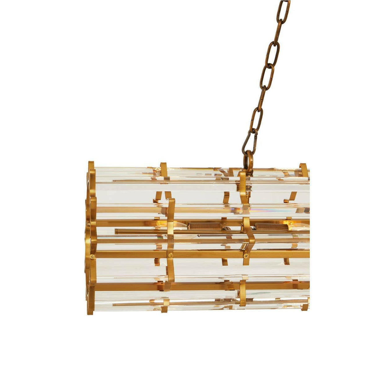 Karli Brass Eight Bulb Pendant Light.