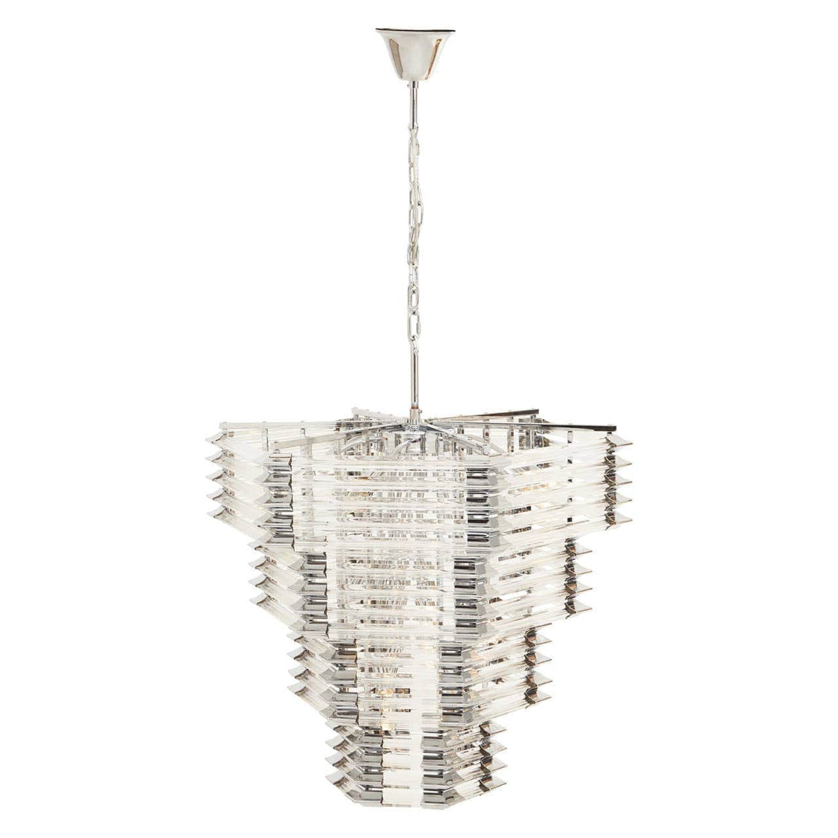 Noosa & Co. Lighting Karli Glass And Chrome Finish Prism Light With Fifteen Bulbs House of Isabella UK