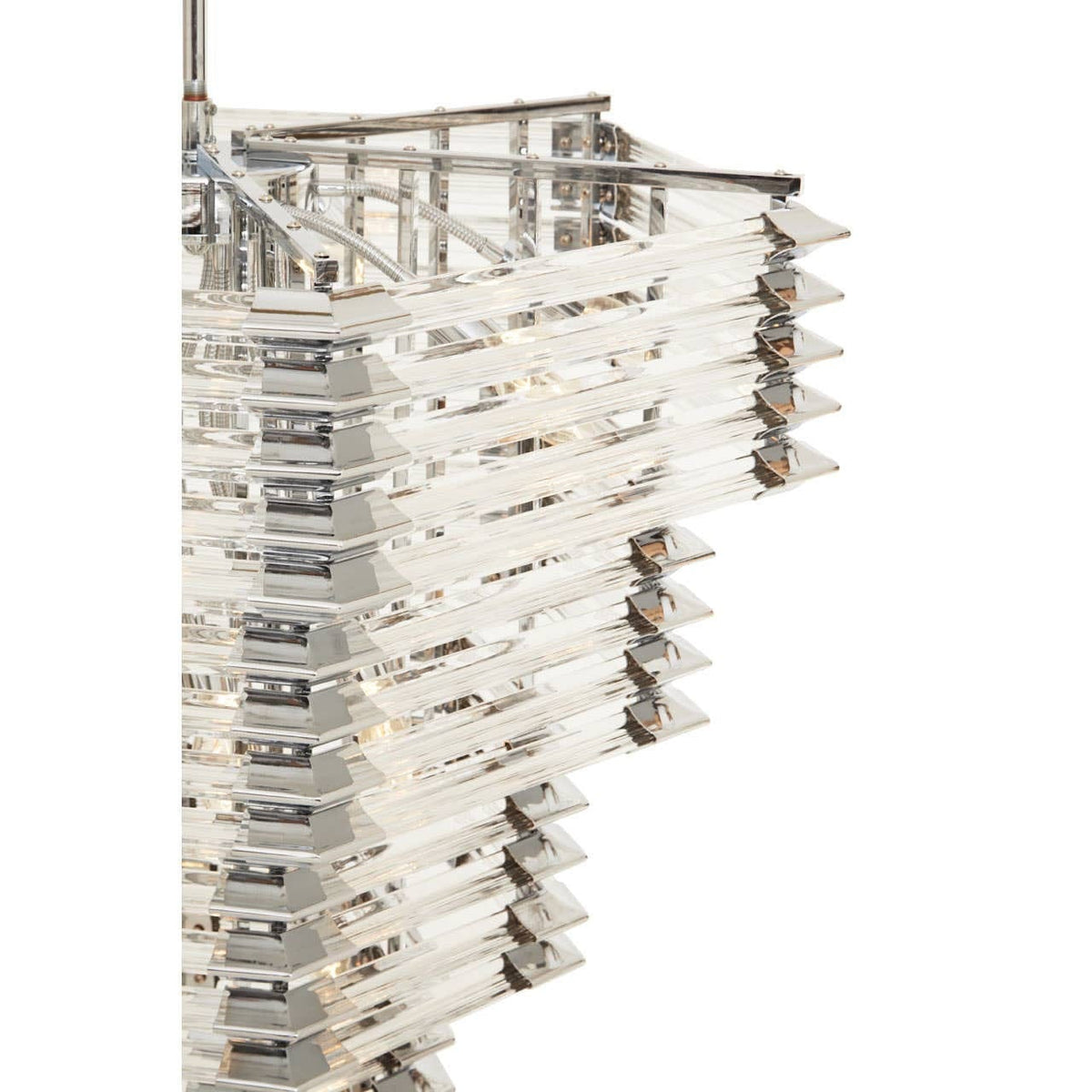 Noosa & Co. Lighting Karli Glass And Chrome Finish Prism Light With Fifteen Bulbs House of Isabella UK