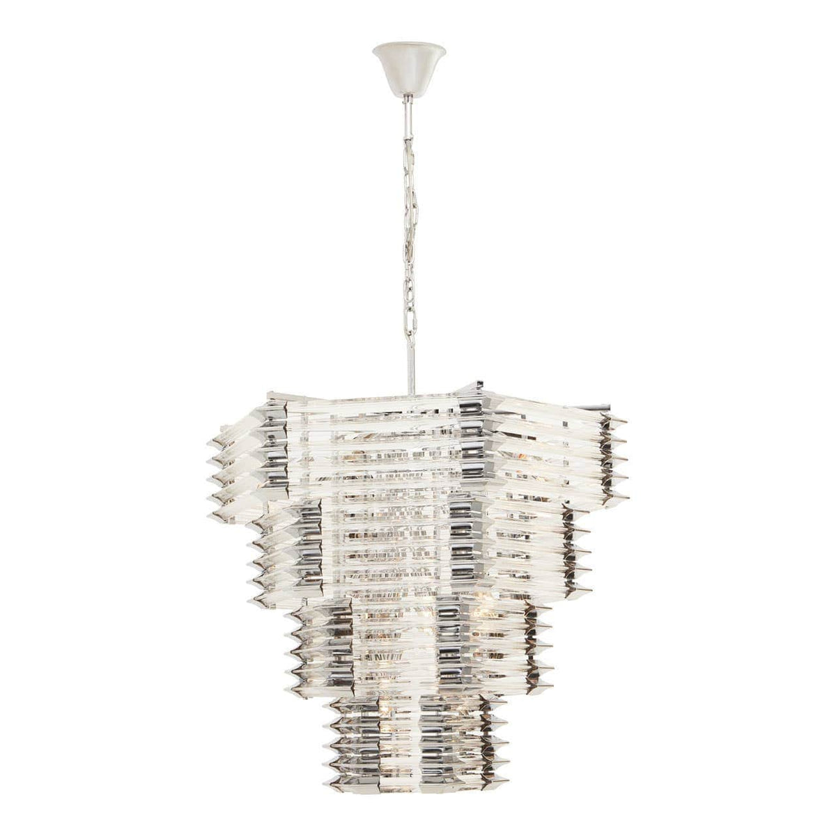Noosa & Co. Lighting Karli Glass And Chrome Finish Prism Light With Fifteen Bulbs House of Isabella UK