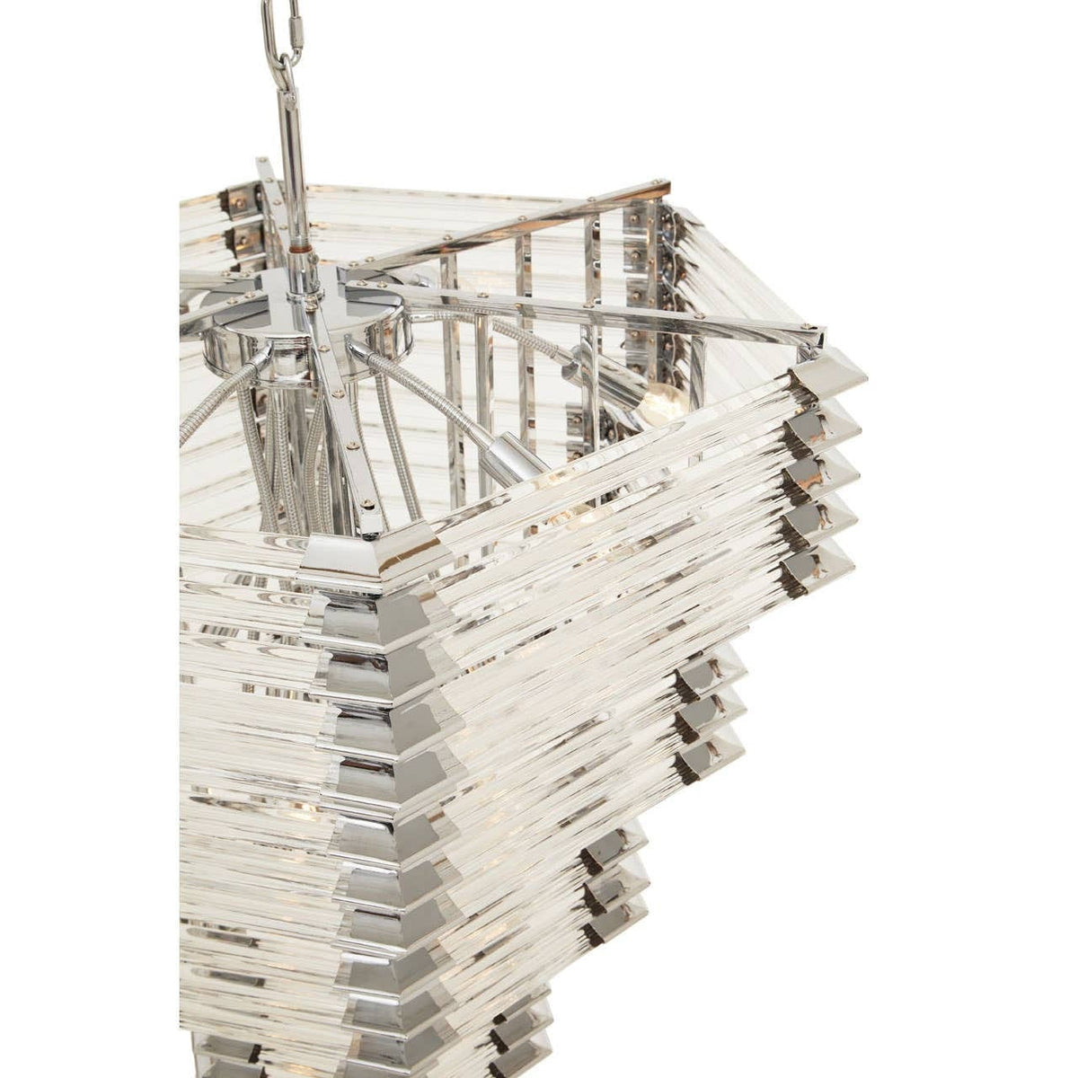 Noosa & Co. Lighting Karli Glass And Chrome Finish Prism Light With Fifteen Bulbs House of Isabella UK