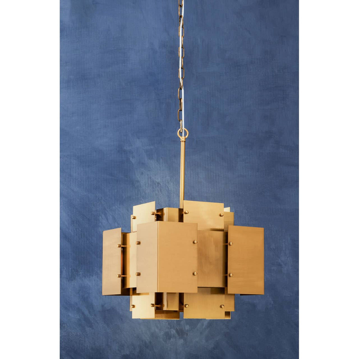 Karlo Metal Brass Finish Pendant Light With Four Bulbs.