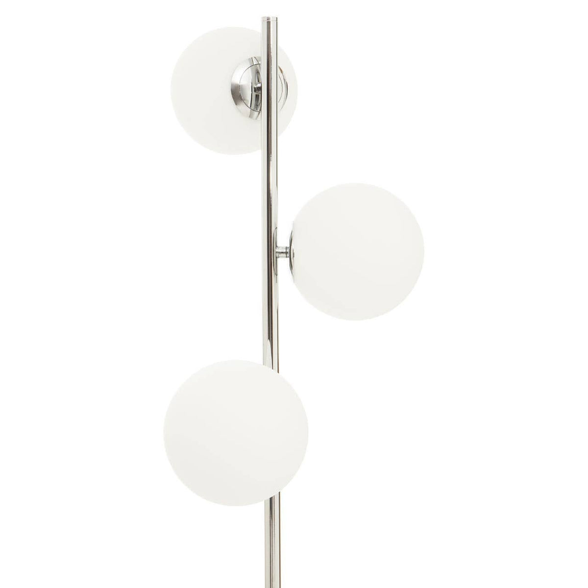 Karter Chrome Finish And White Glass Floor Lamp.