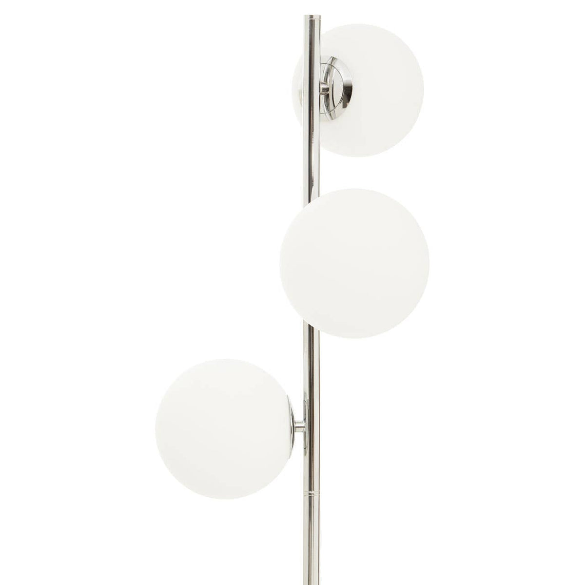 Karter Chrome Finish And White Glass Floor Lamp.