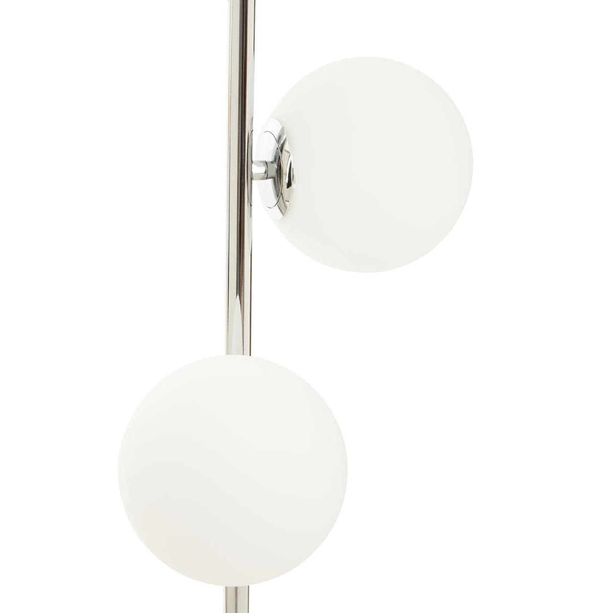 Karter Chrome Finish And White Glass Floor Lamp.