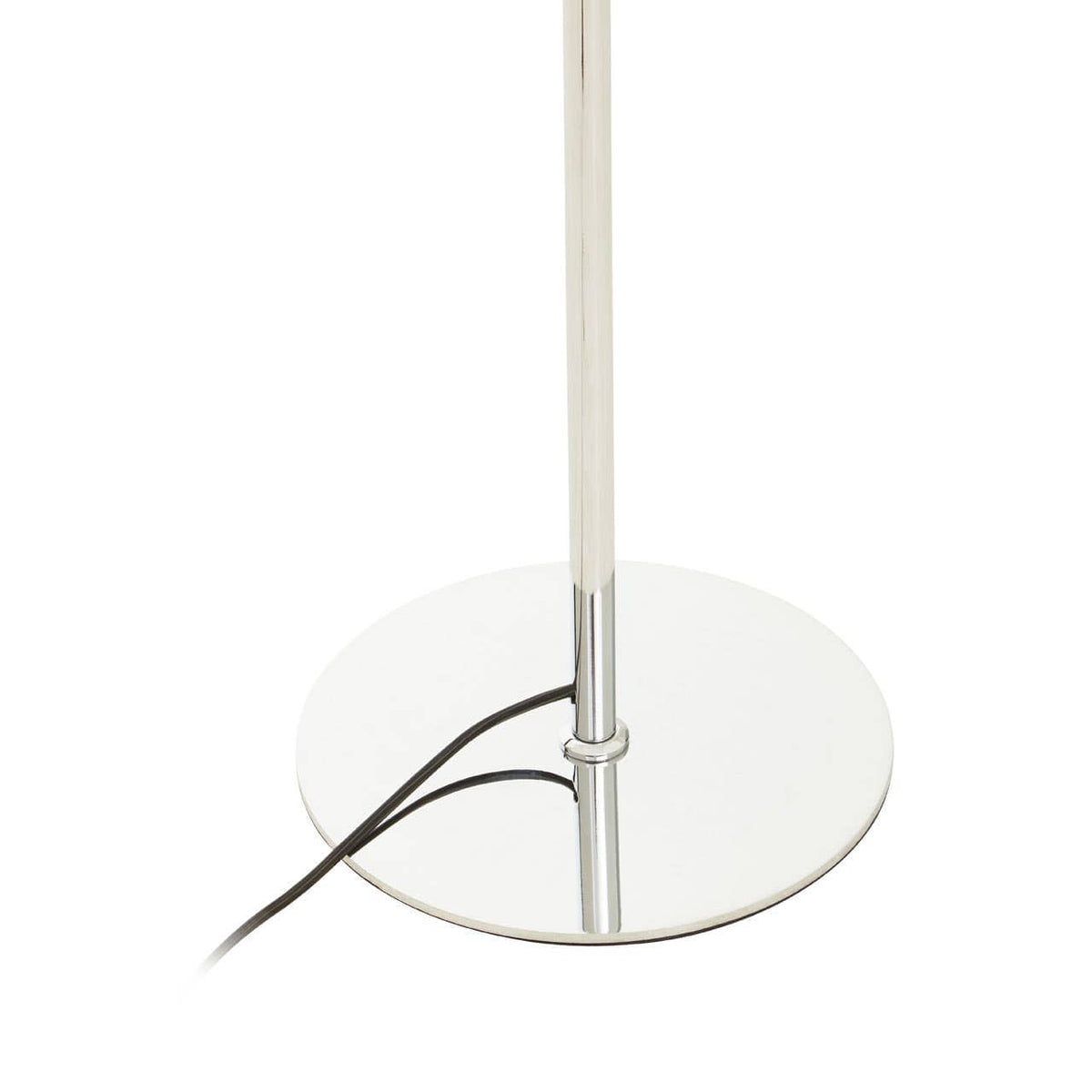Karter Chrome Finish And White Glass Floor Lamp.