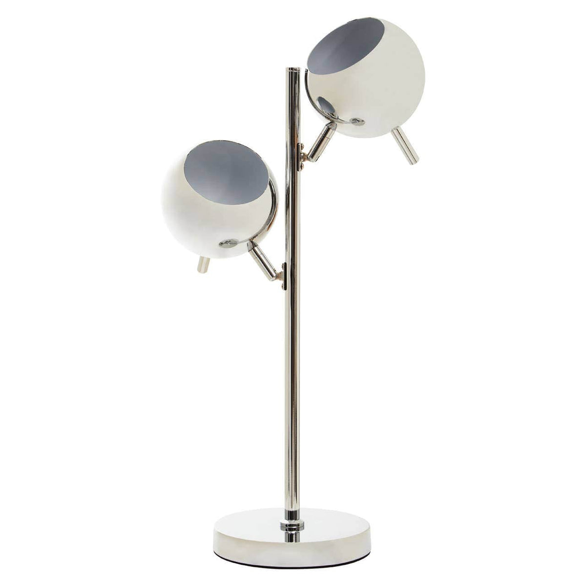 Karter Chrome Finish Table Lamp With Two Lights.