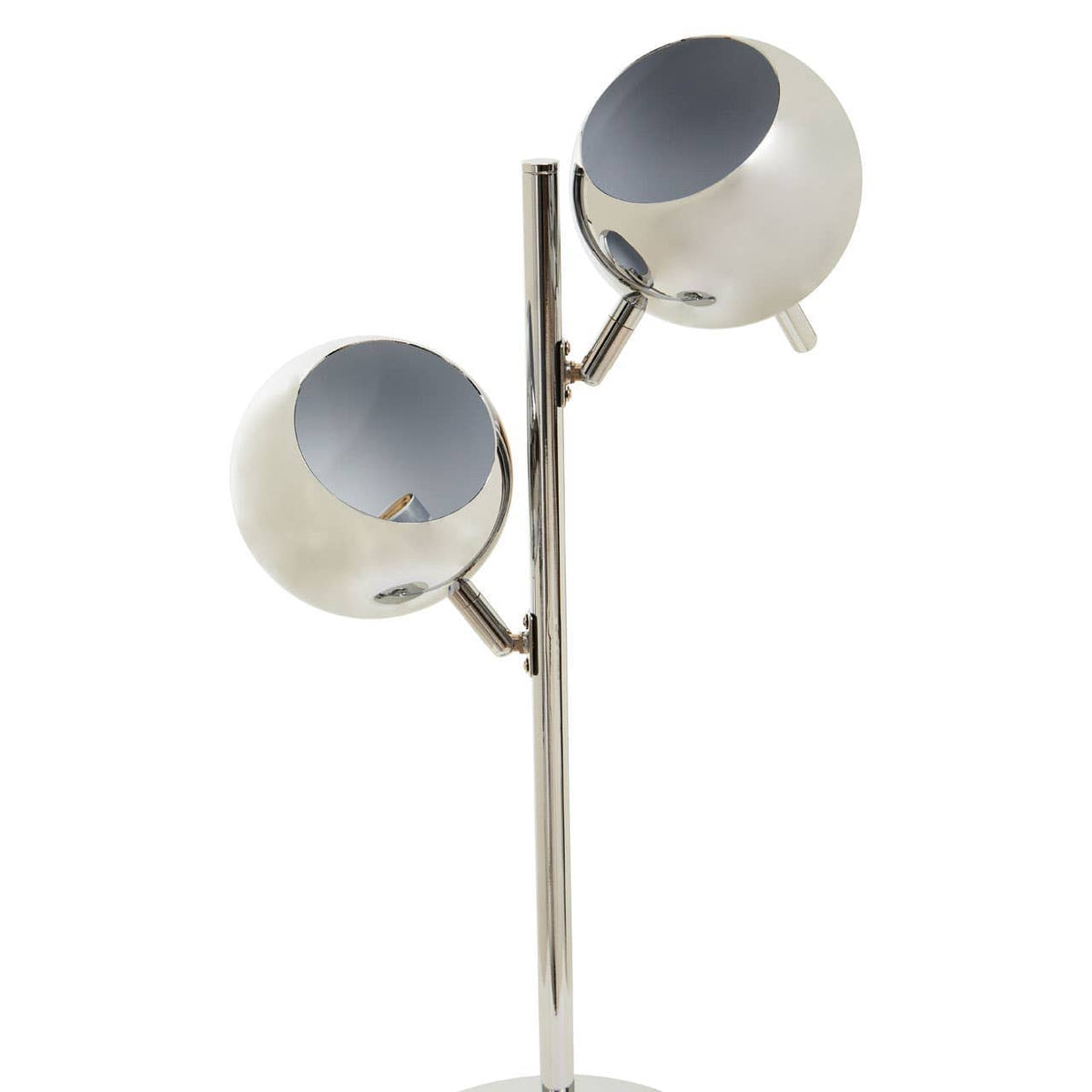 Karter Chrome Finish Table Lamp With Two Lights.