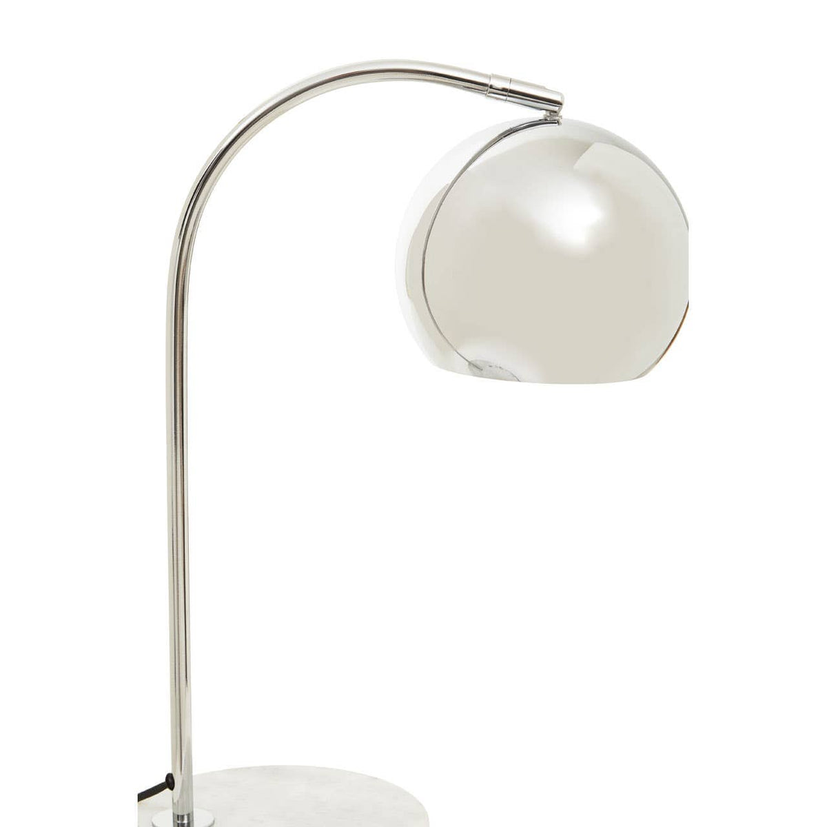 Karter Chrome Finish Table Lamp With White Base.