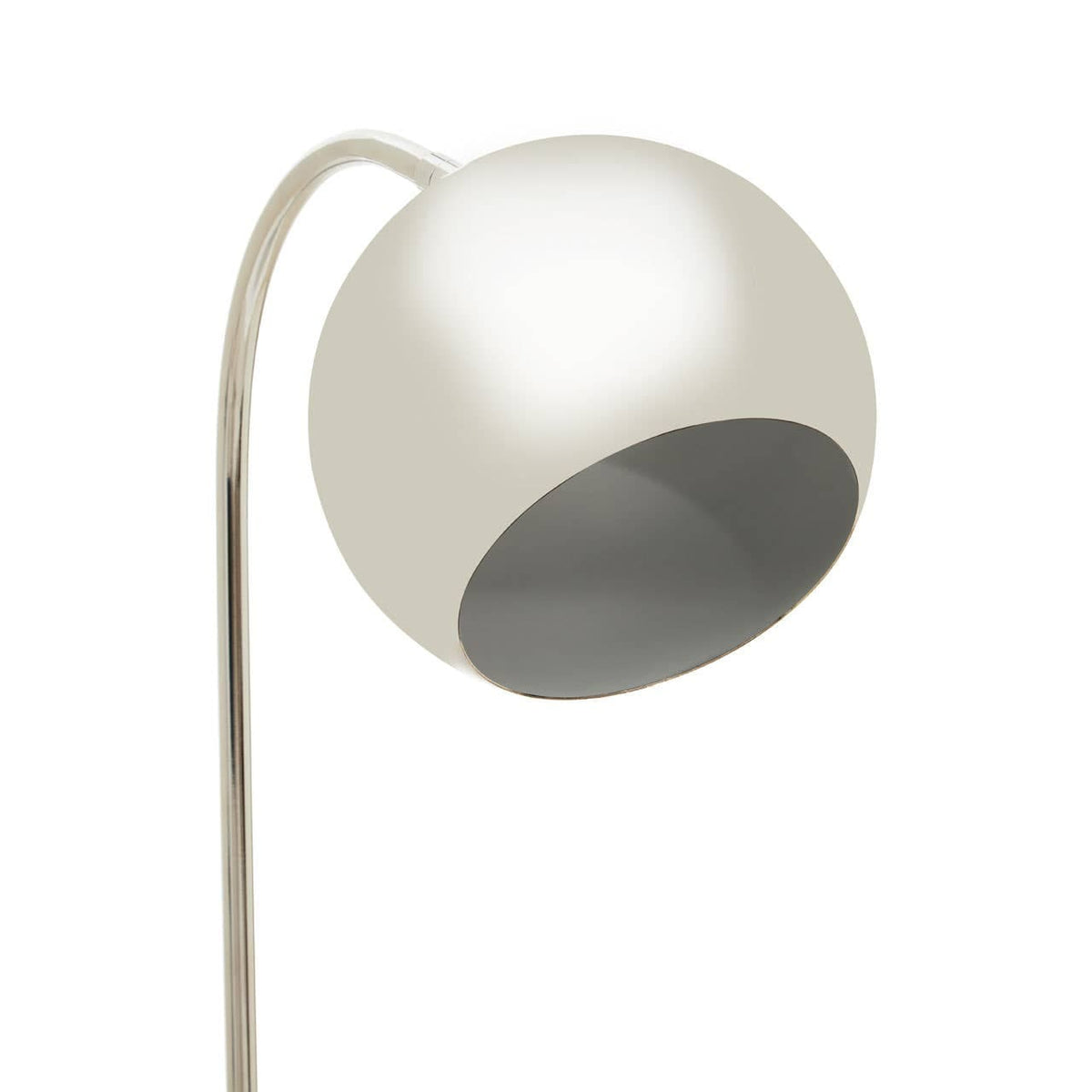 Karter Chrome Finish Table Lamp With White Base.
