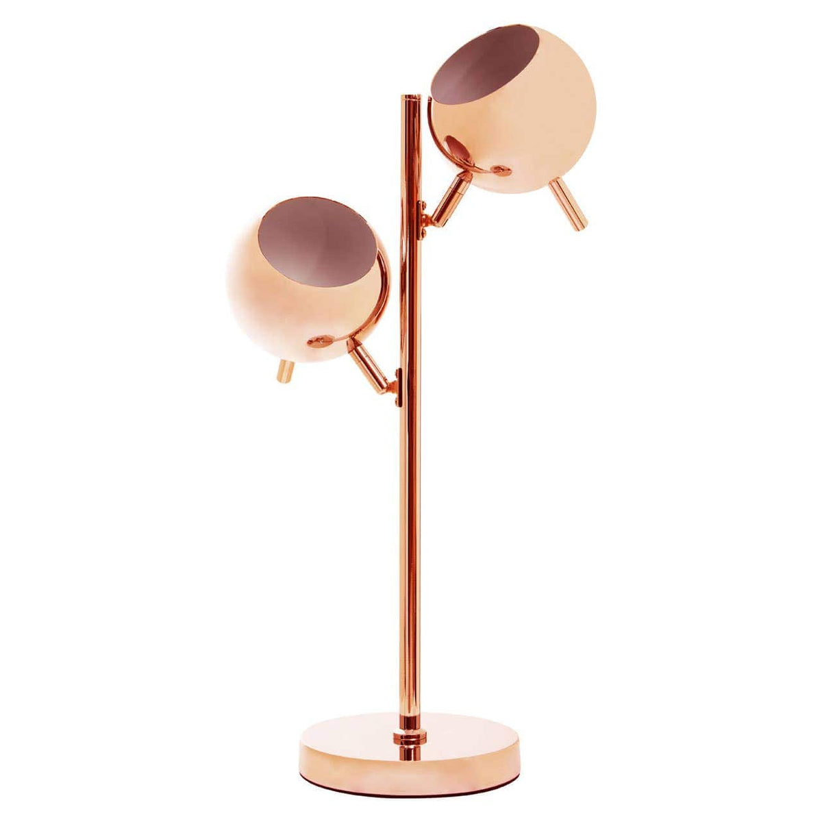 Karter Copper Finish Table Lamp With Two Lights.
