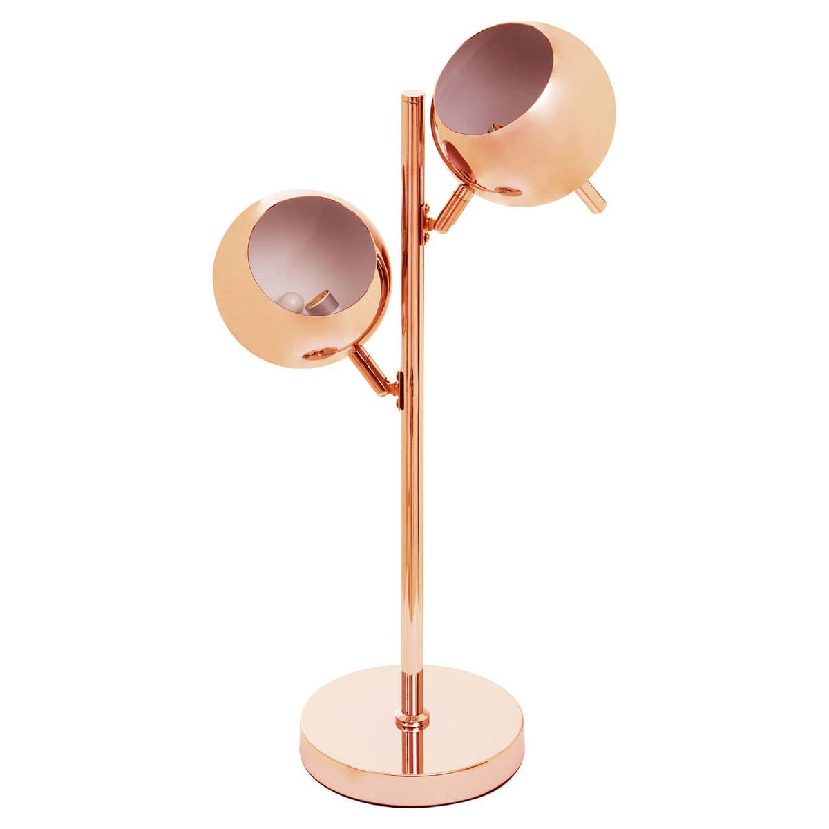 Karter Copper Finish Table Lamp With Two Lights.