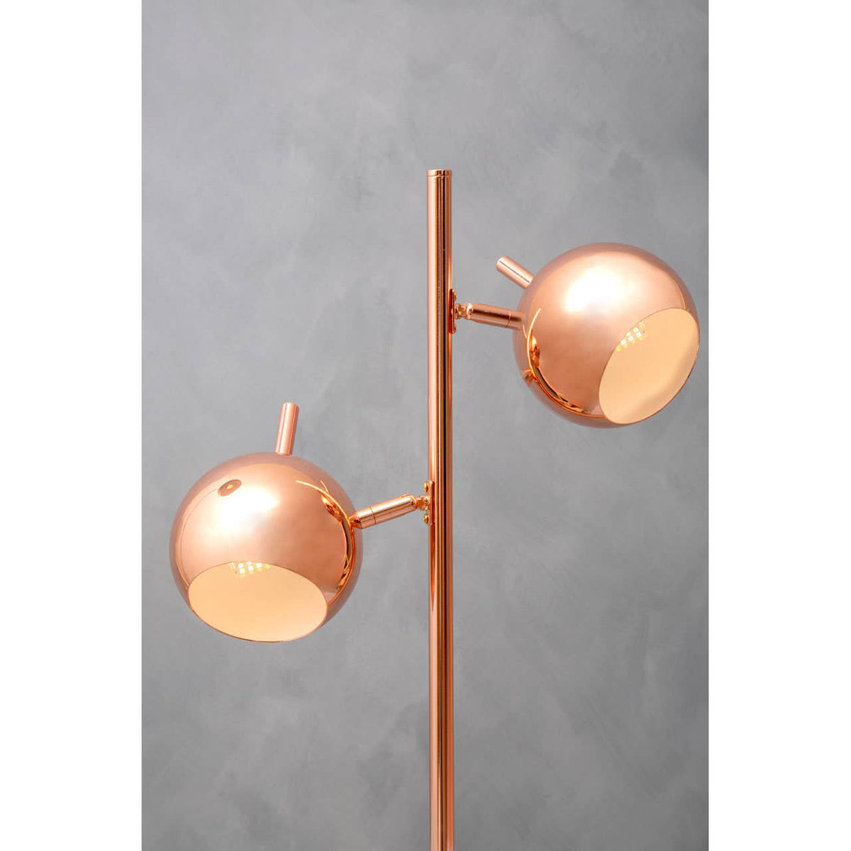 Karter Copper Finish Table Lamp With Two Lights.