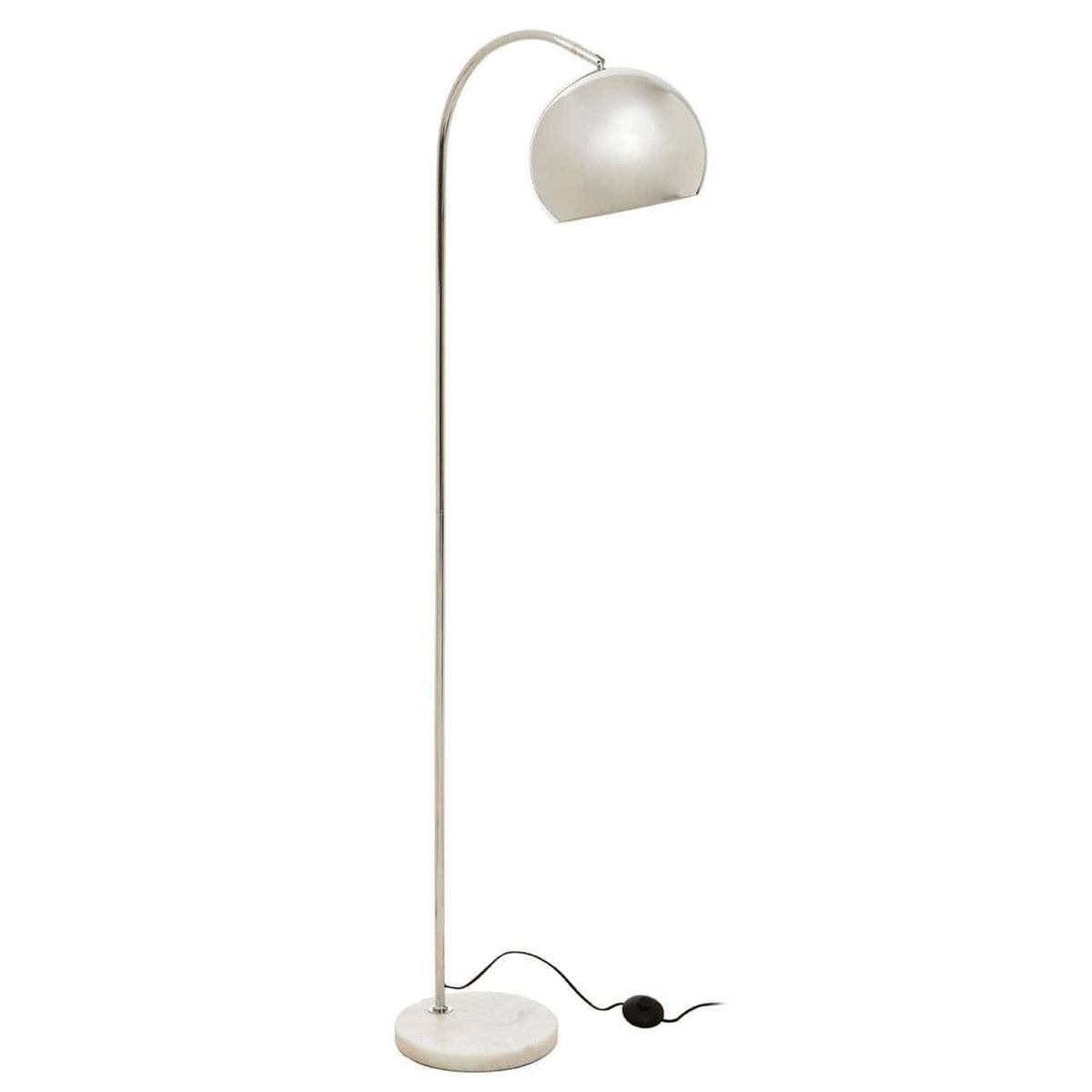Karter Floor Chrome Finish Lamp With White Base.
