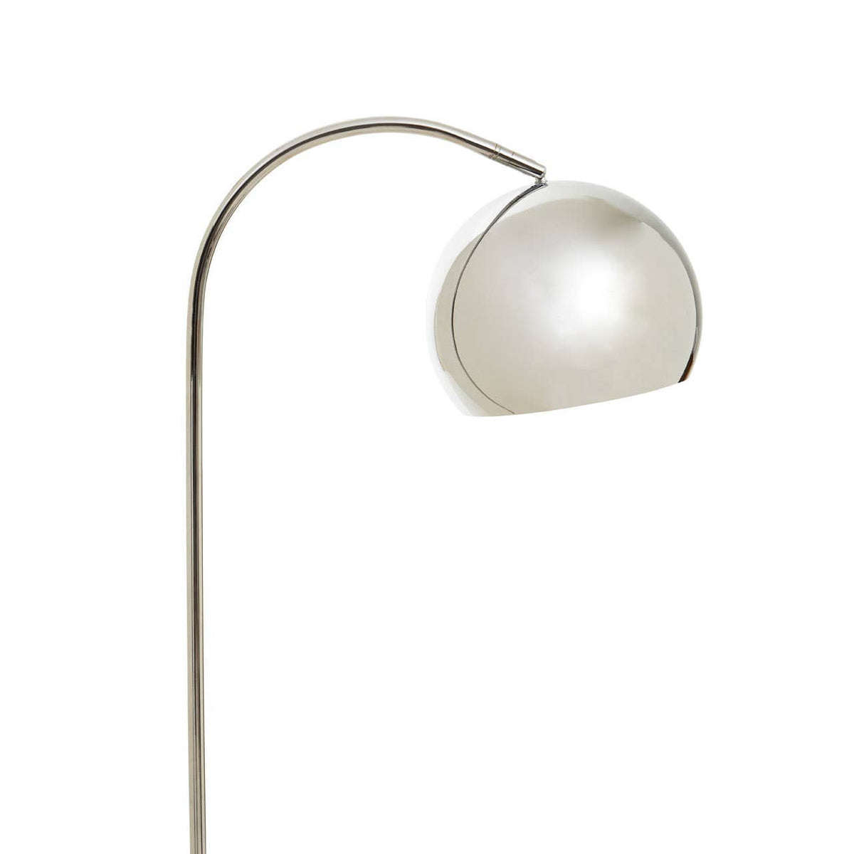 Karter Floor Chrome Finish Lamp With White Base.