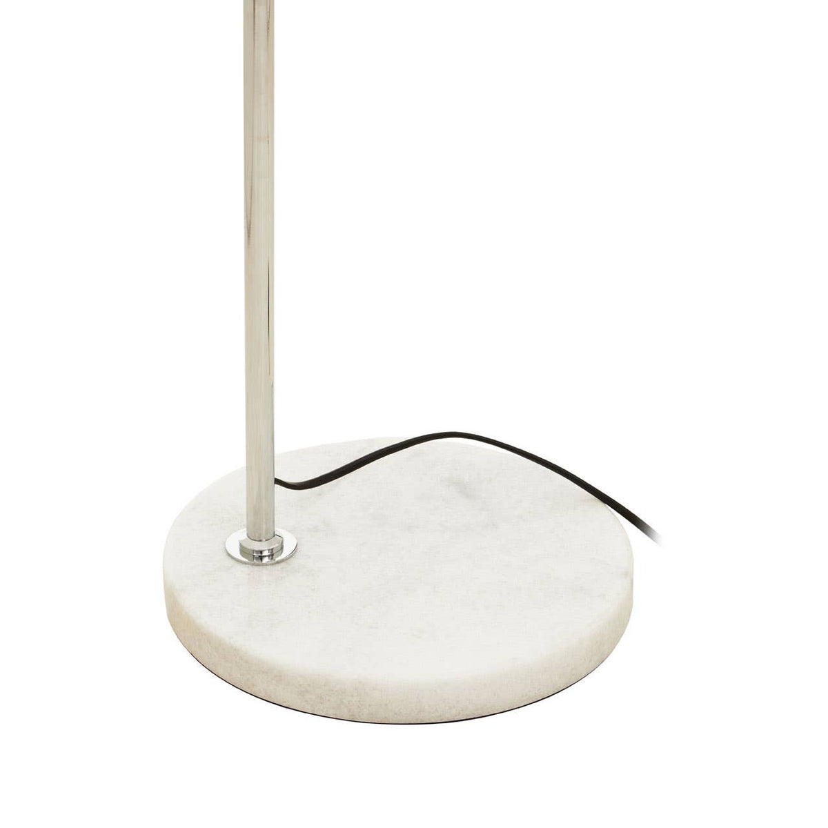 Karter Floor Chrome Finish Lamp With White Base.