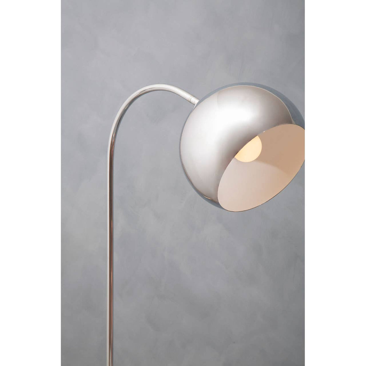 Karter Floor Chrome Finish Lamp With White Base.