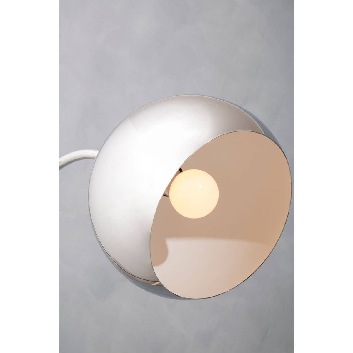 Karter Floor Chrome Finish Lamp With White Base.
