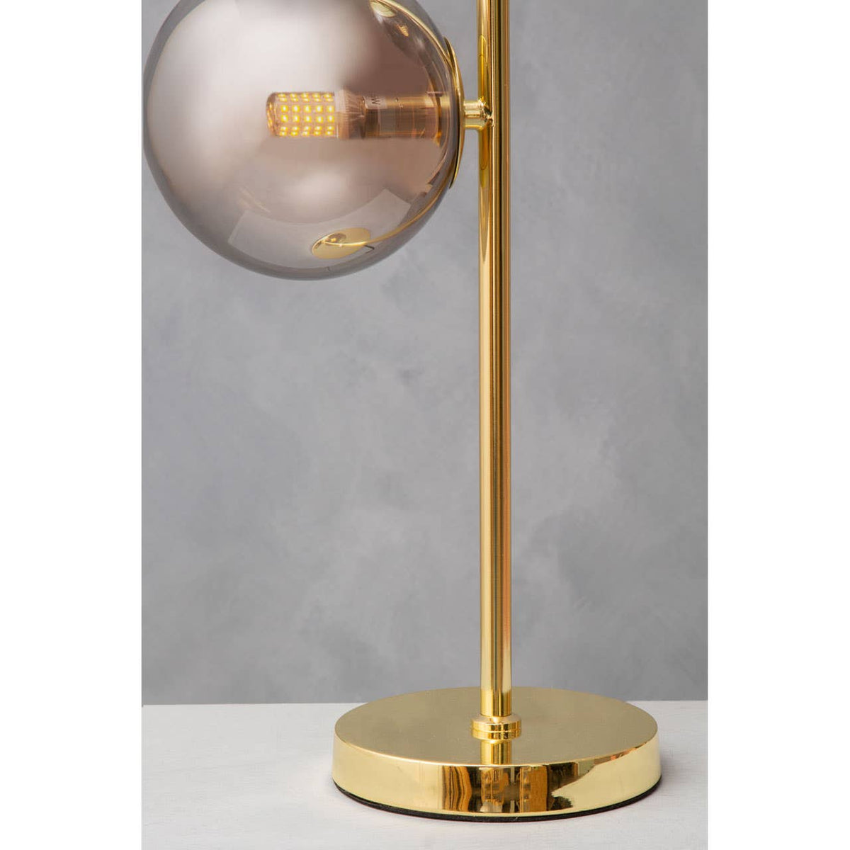 Karter Silver Glass With Gold Finish Table Lamp.