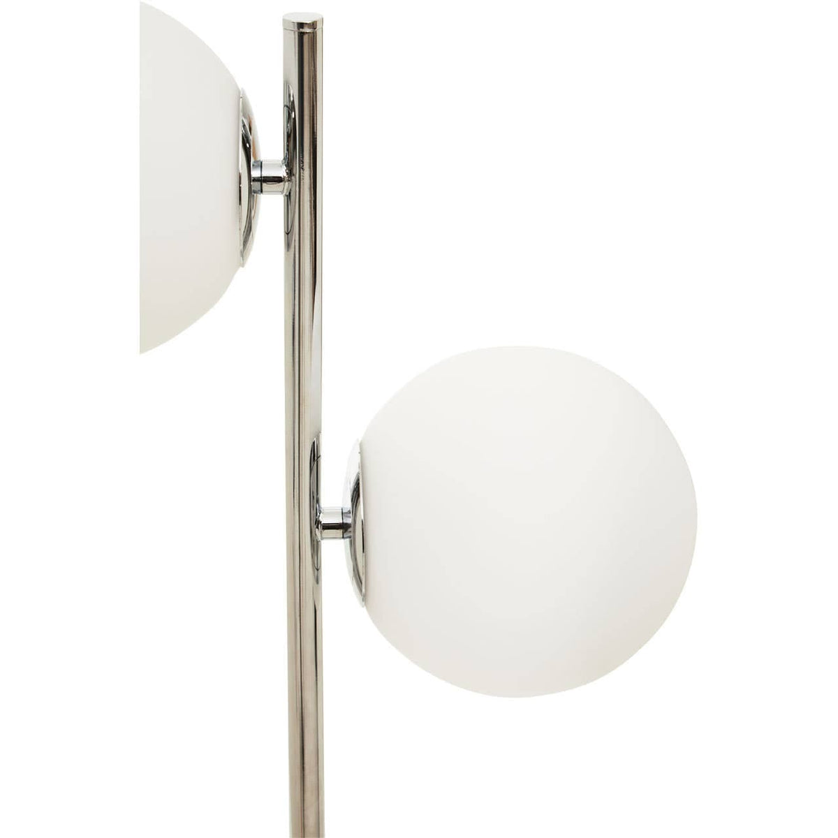 Karter White Glass With Chrome Table Lamp.