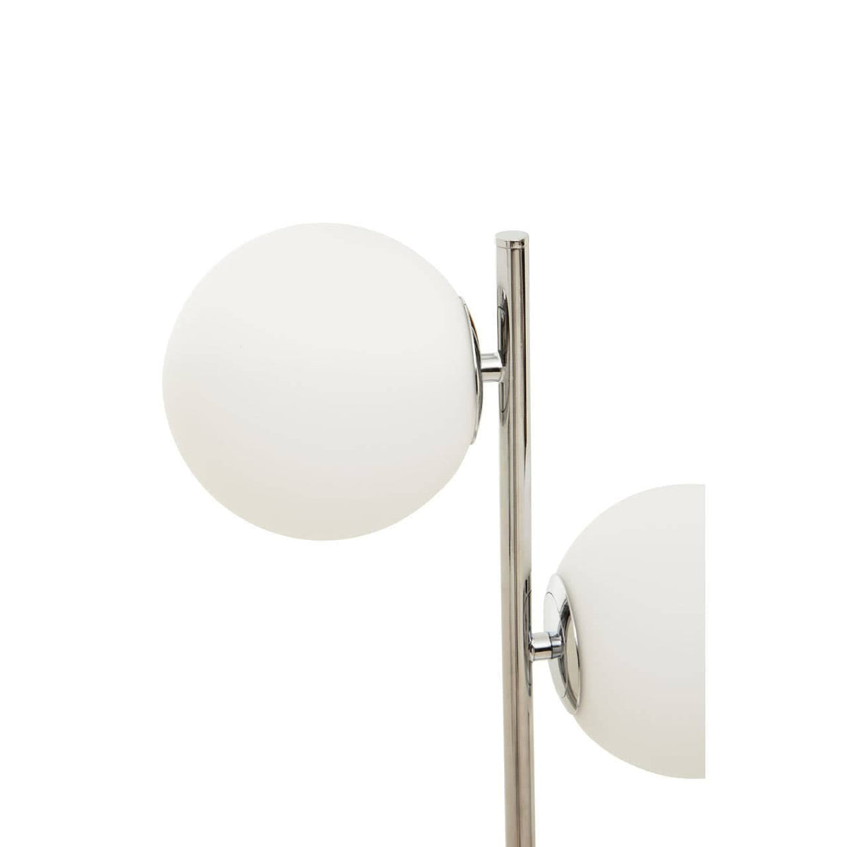 Karter White Glass With Chrome Table Lamp.