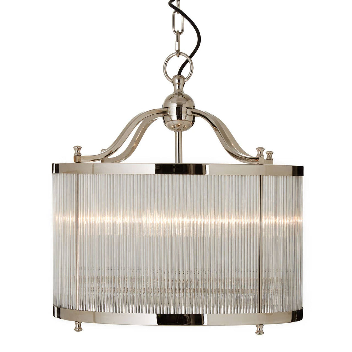 Kensington Townhouse Glass Nickel Pendant.