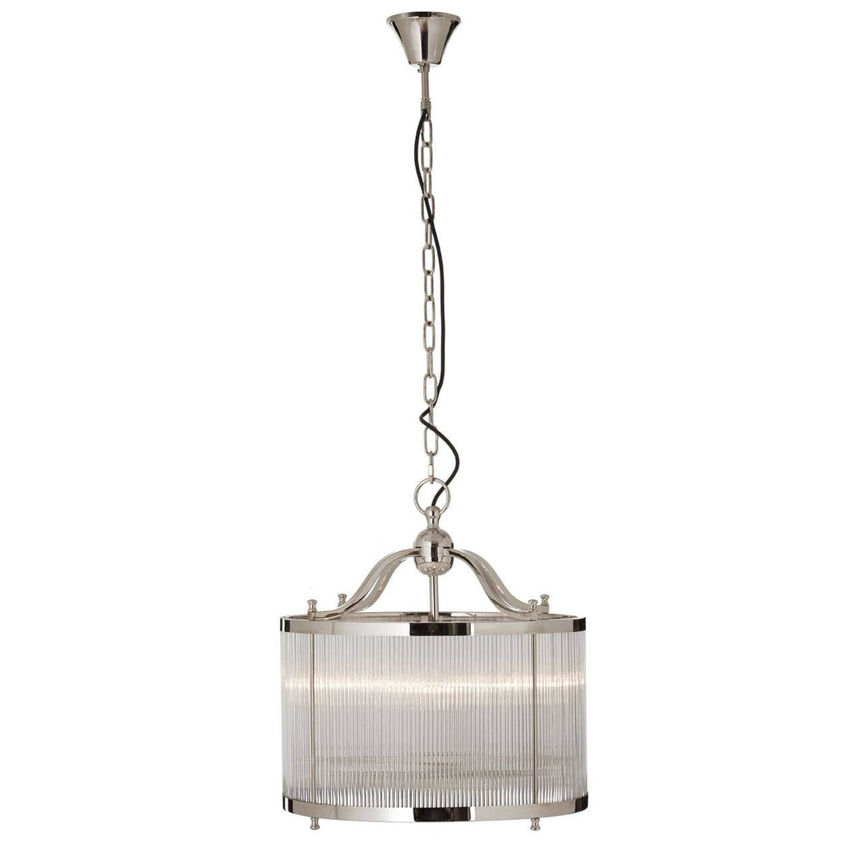 Kensington Townhouse Glass Nickel Pendant.