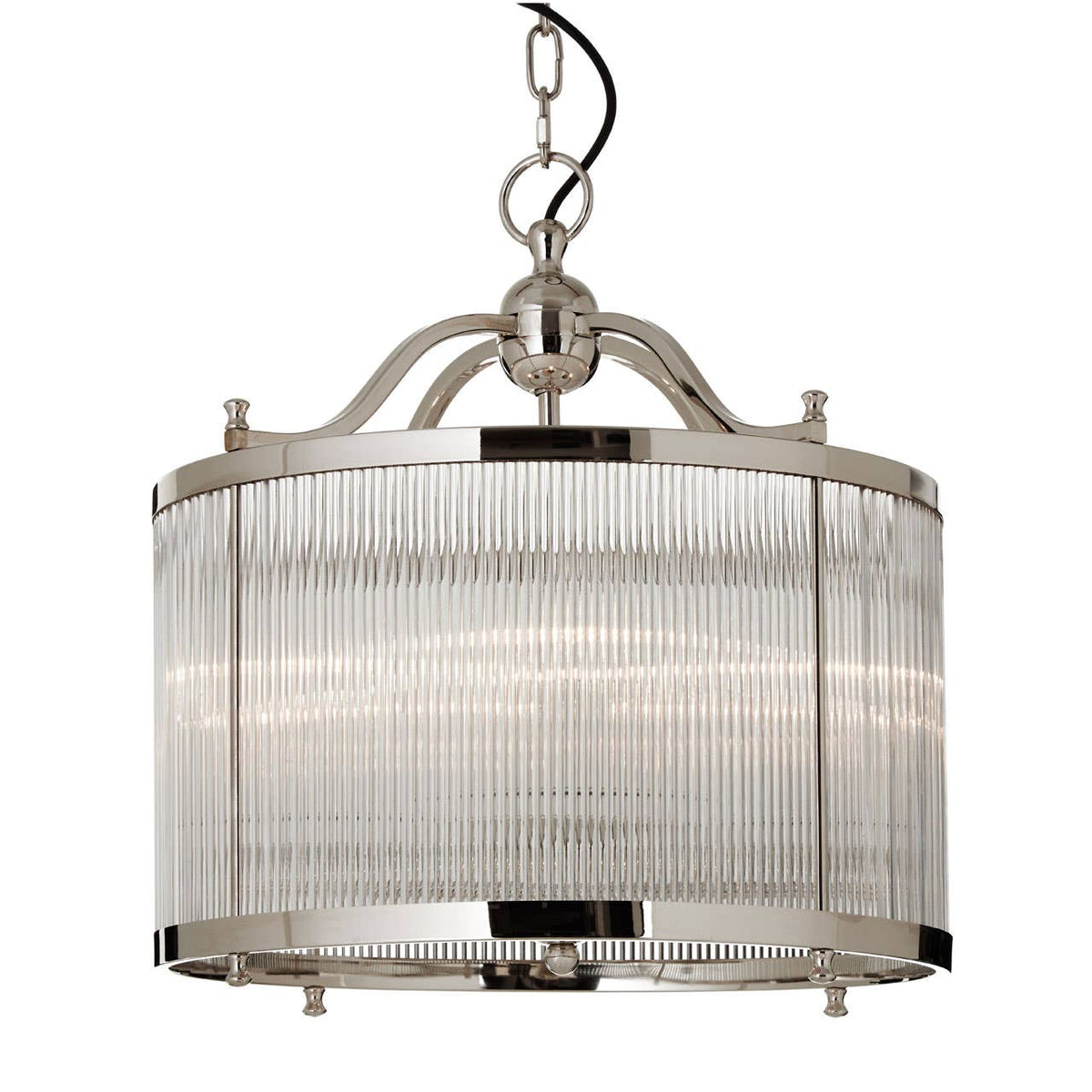 Kensington Townhouse Glass Nickel Pendant.