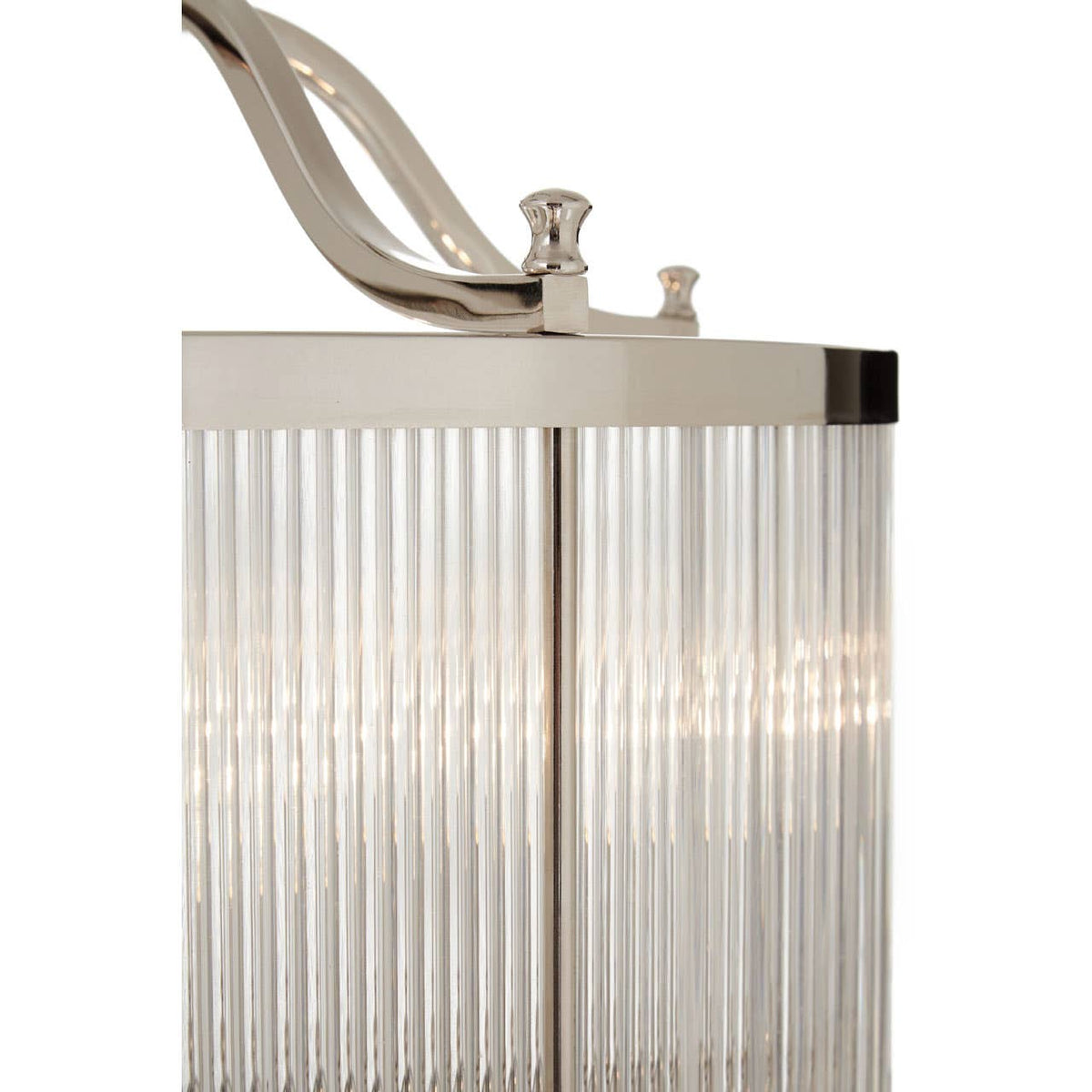 Kensington Townhouse Glass Nickel Pendant.