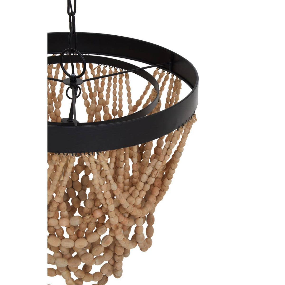 Lapiz Wood Bead Chandelier.