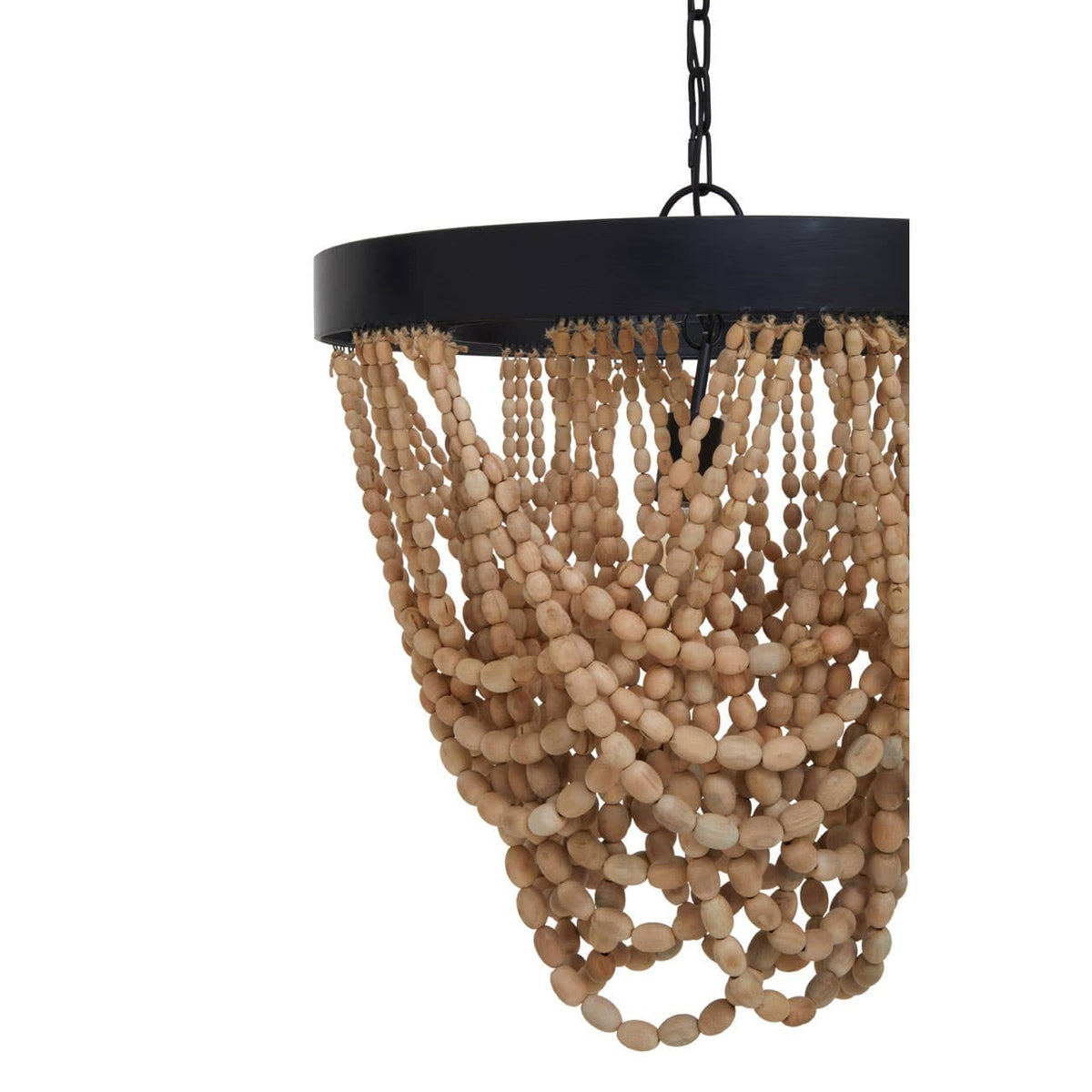 Lapiz Wood Bead Chandelier.