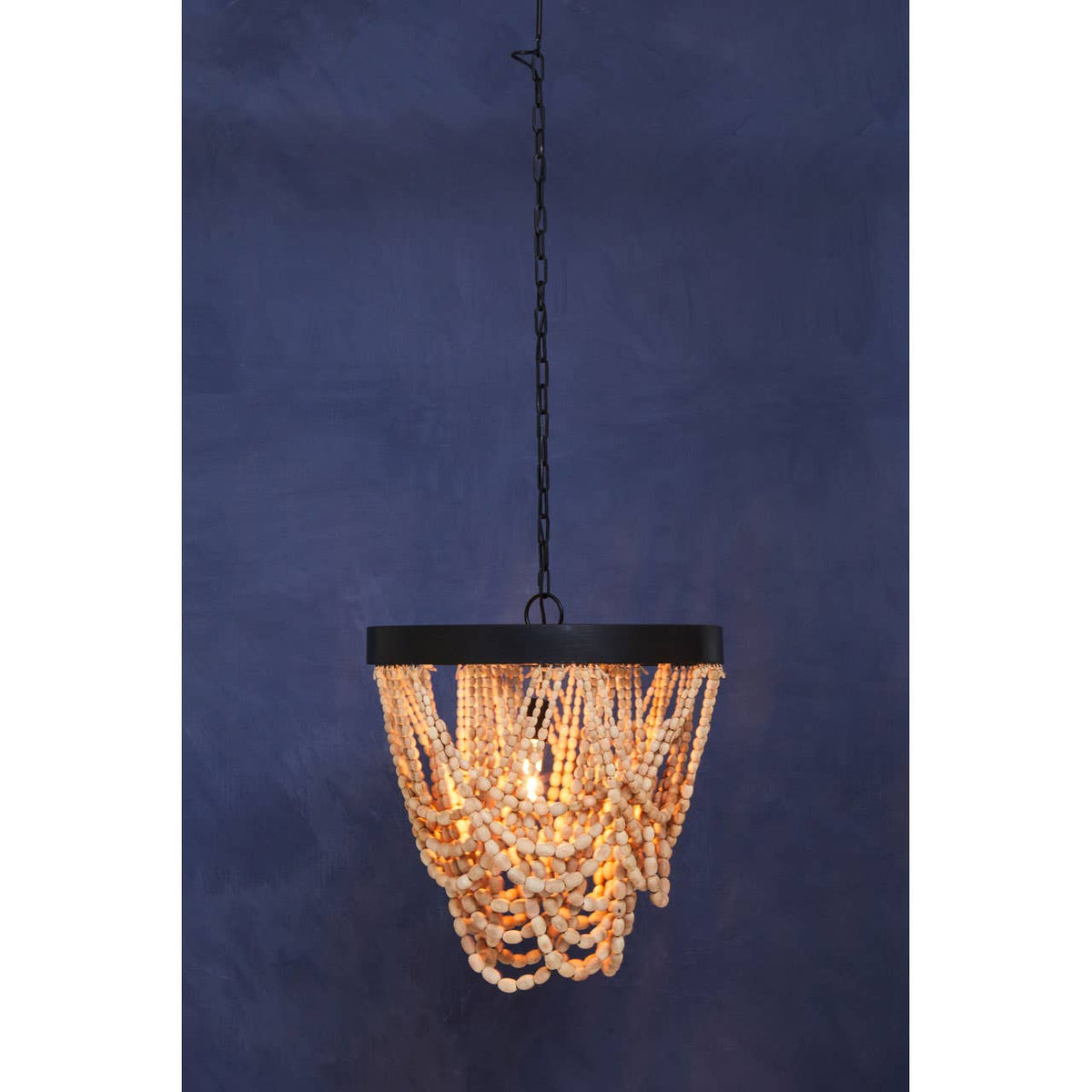 Lapiz Wood Bead Chandelier.