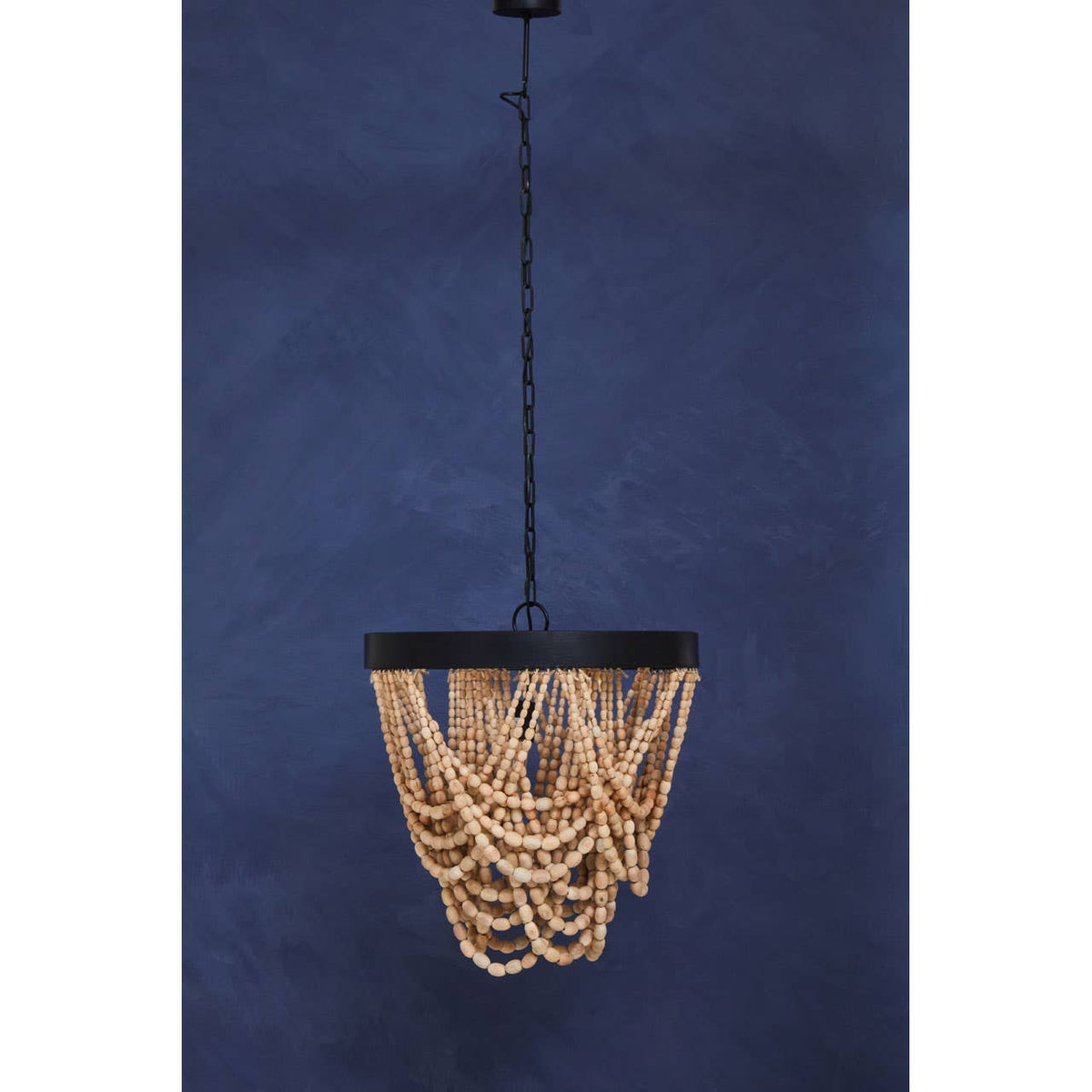 Lapiz Wood Bead Chandelier.
