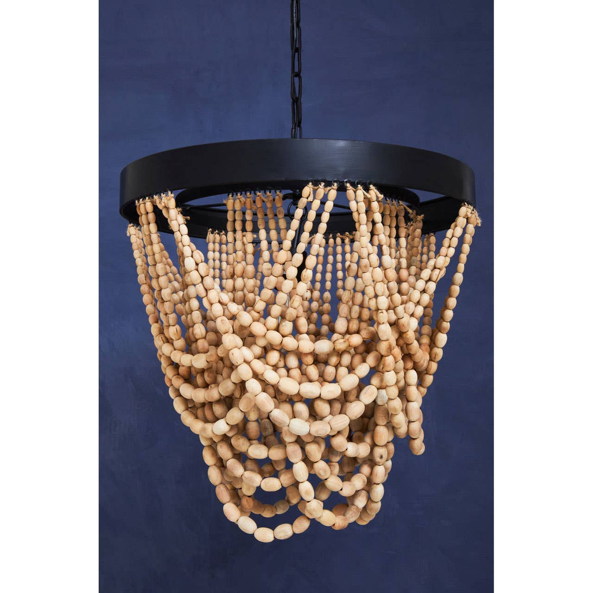 Lapiz Wood Bead Chandelier.