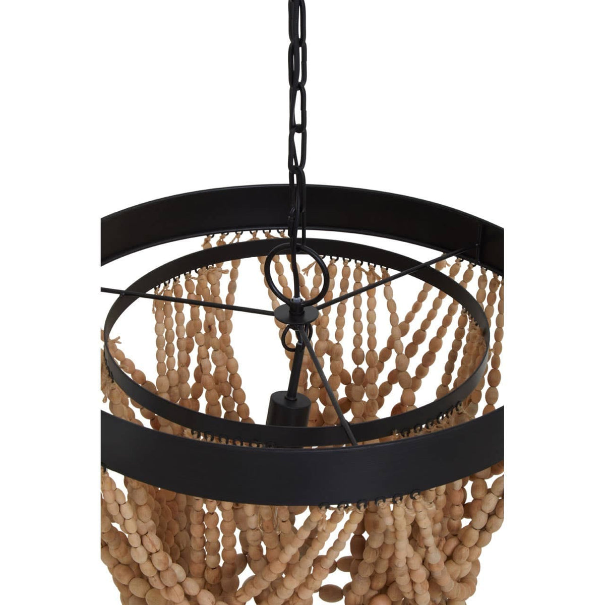 Lapiz Wood Bead Chandelier.