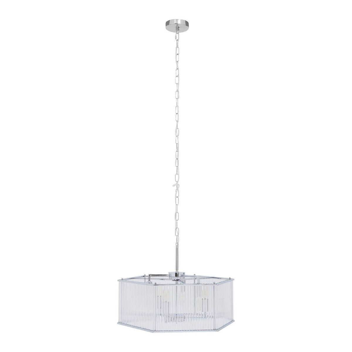 Lerci 6 Light Hexagonal Chrome Pendant Light.