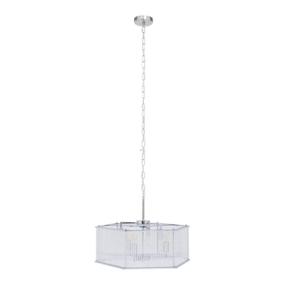 Noosa & Co. Lighting Lerci 6 Light Hexagonal Chrome Pendant Light House of Isabella UK