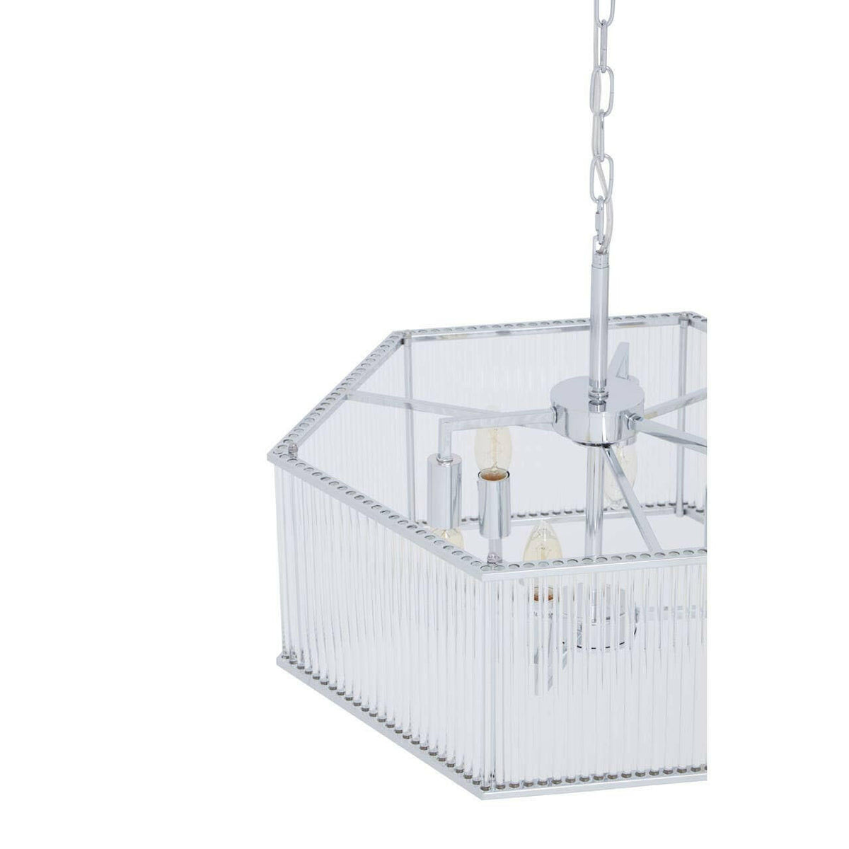 Lerci 6 Light Hexagonal Chrome Pendant Light.
