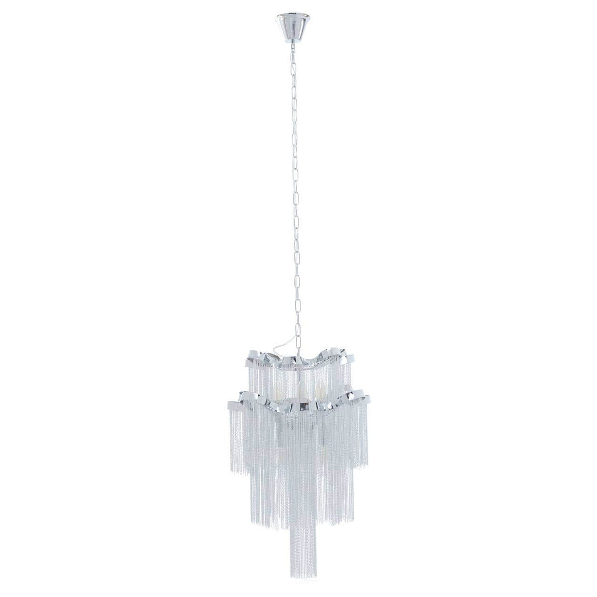 Lerici 2 Tier 6 Light Chrome Pendant 51Cm.