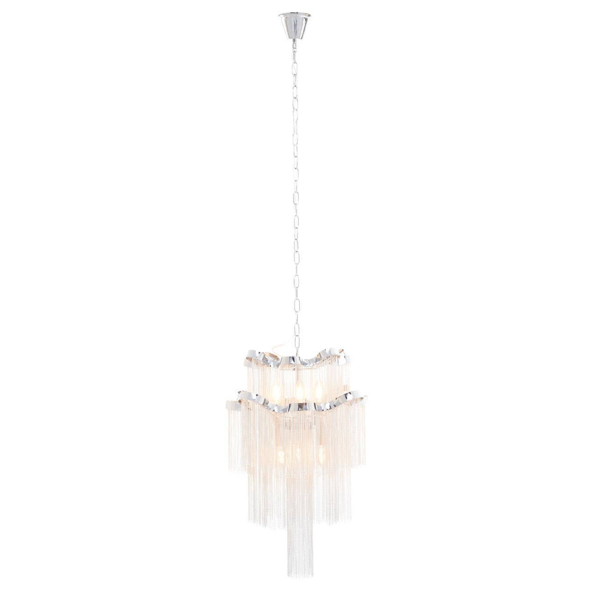 Lerici 2 Tier 6 Light Chrome Pendant 51Cm.