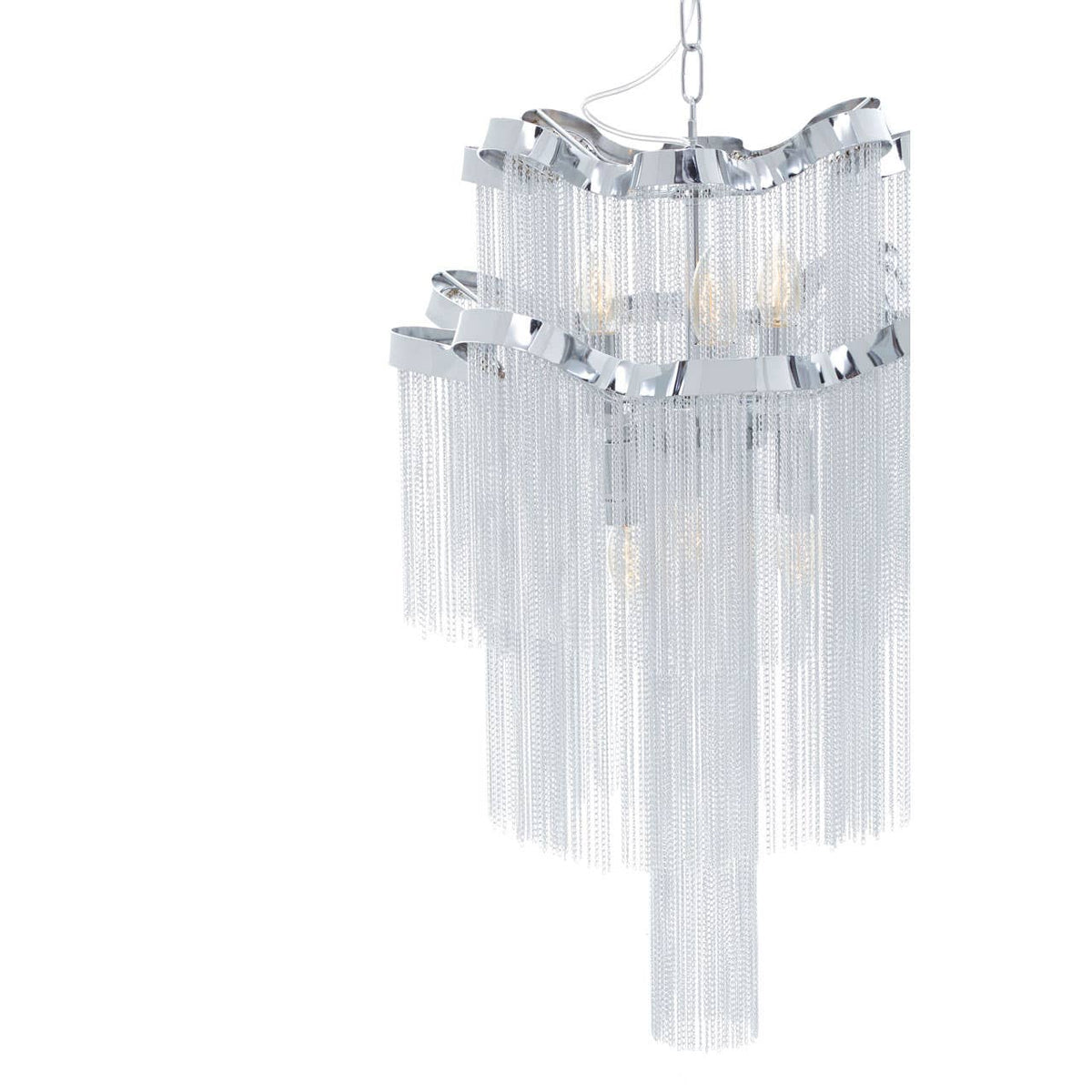 Lerici 2 Tier 6 Light Chrome Pendant 51Cm.